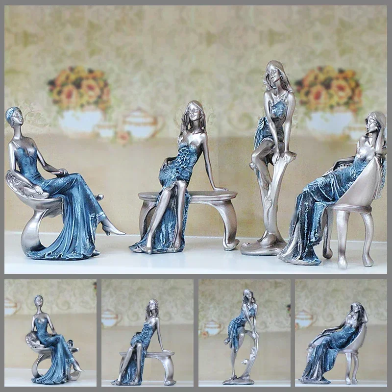 

Nordic beautiful girl figure figurine Ornaments living room decor girl resin statue handicraft wedding gift Home Decoration