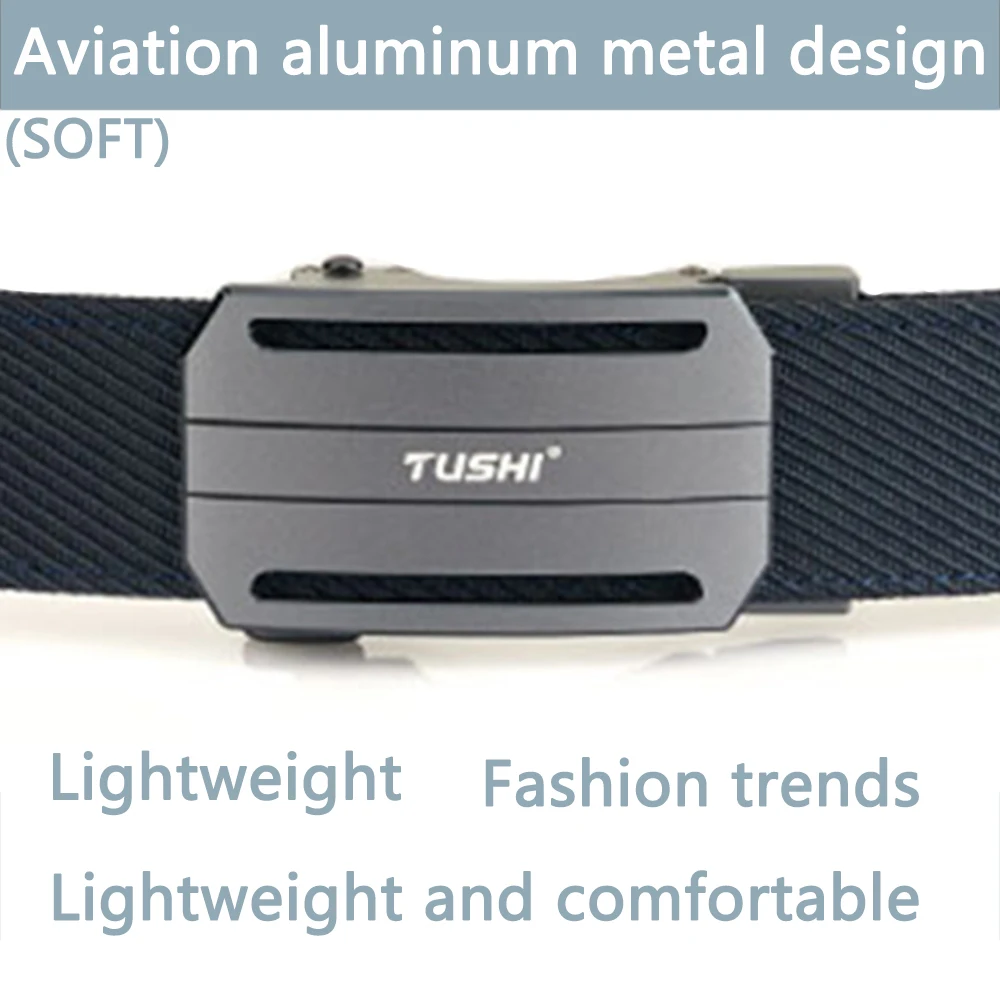 TUSHI Tactical Belt For Men Aluminum Alloy Automatic Buckle IPSC Gun Belt Nylon Military Belt Outdoor Sports Soft Girdle Male