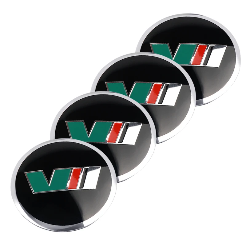 VII VRS Badge Emblem 4PCS 56/60MM Car Wheel Center Hub Cap Sticker For Skoda Octavia Rapid Fabia Superb Kodiaq Scala Karoq Kamiq