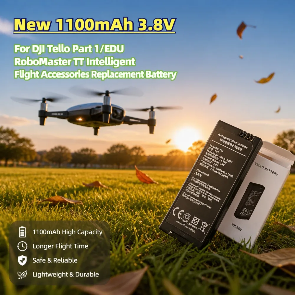New 1100mAh 3.8V Li-Po Drone Intelligent Flight Replacement Battery Part 1 For DJI Tello Tello EDU RoboMaster TT Accessories