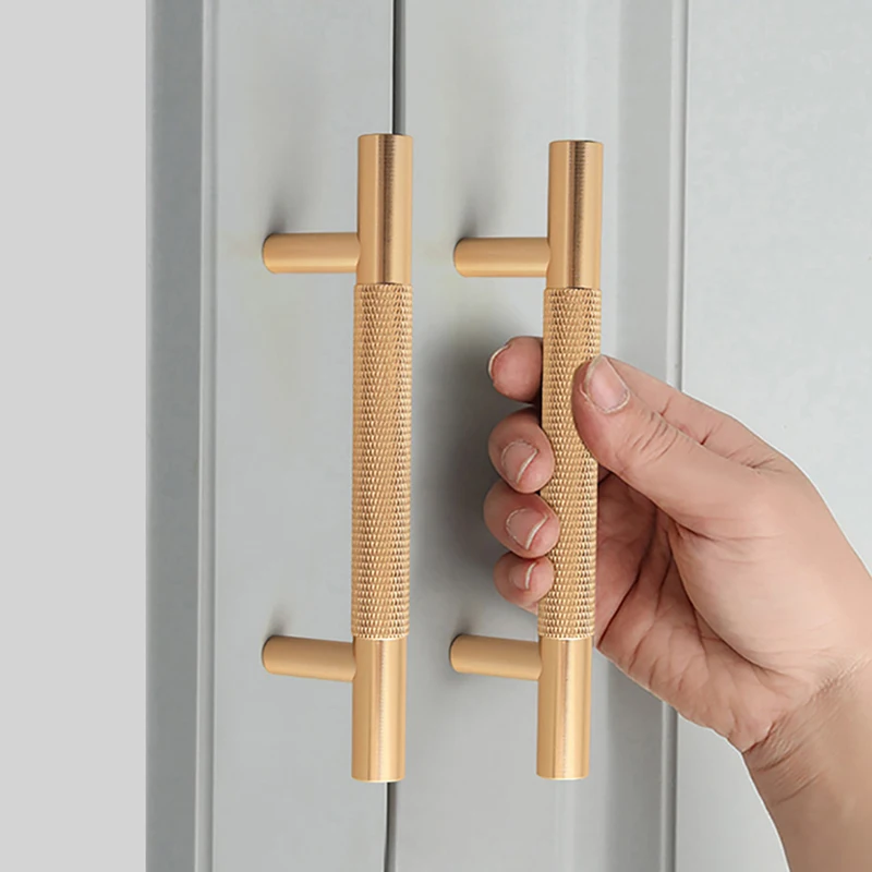 

1PCS Modern Minimalist Gold Cabinets Wardrobes Cabinet Doors Round Bars Rolled Flowers Carved Aluminum Alloy Drawer Handles