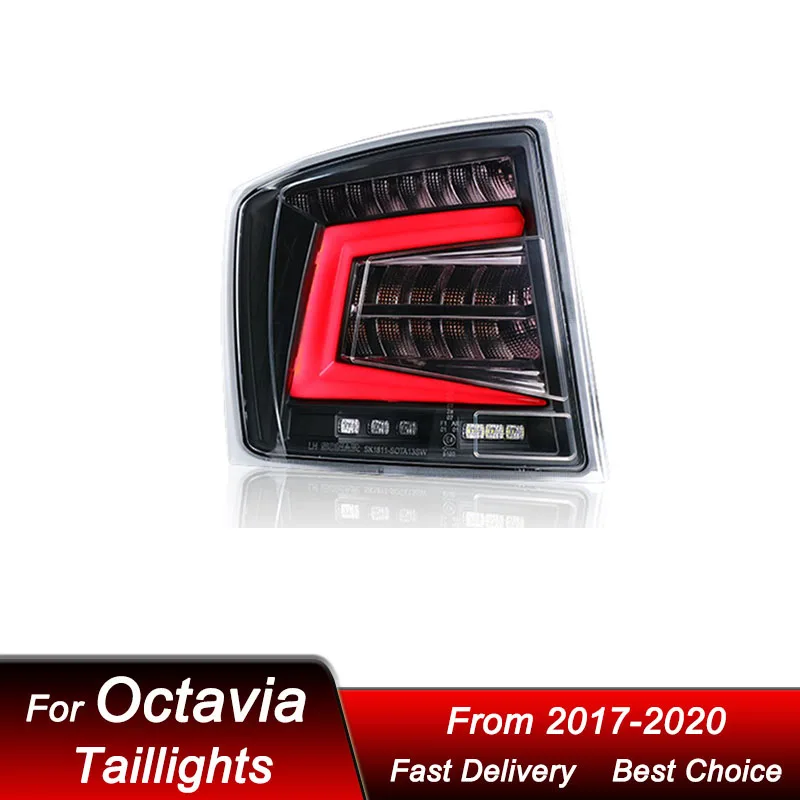 Car Tail Lights For Skoda Octavia Variant 2017-2020 new style full LED Dynamic Turn Signal Light Tail Lamp Assembly