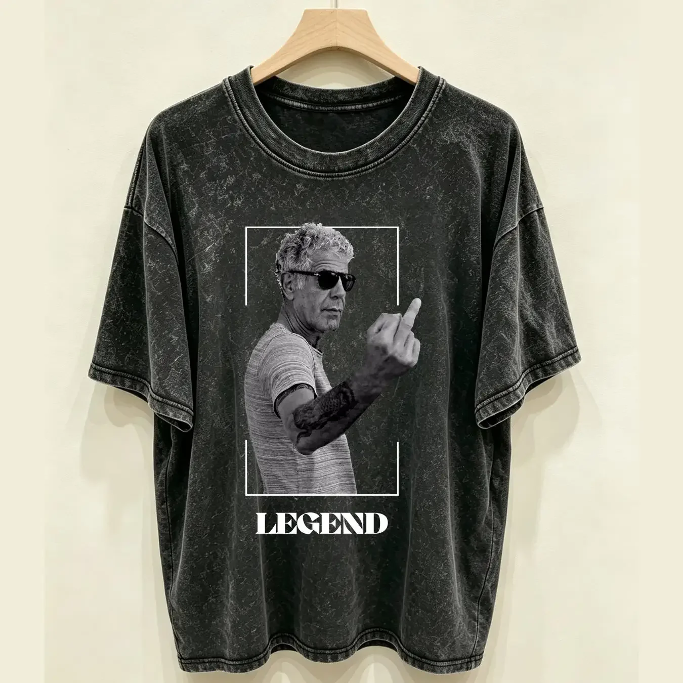 washed T Shirt Anthony Bourdain Parts Unknown Fan Foodie Travel Legend vintage Washed graphic fashion Top For Everyday Wear