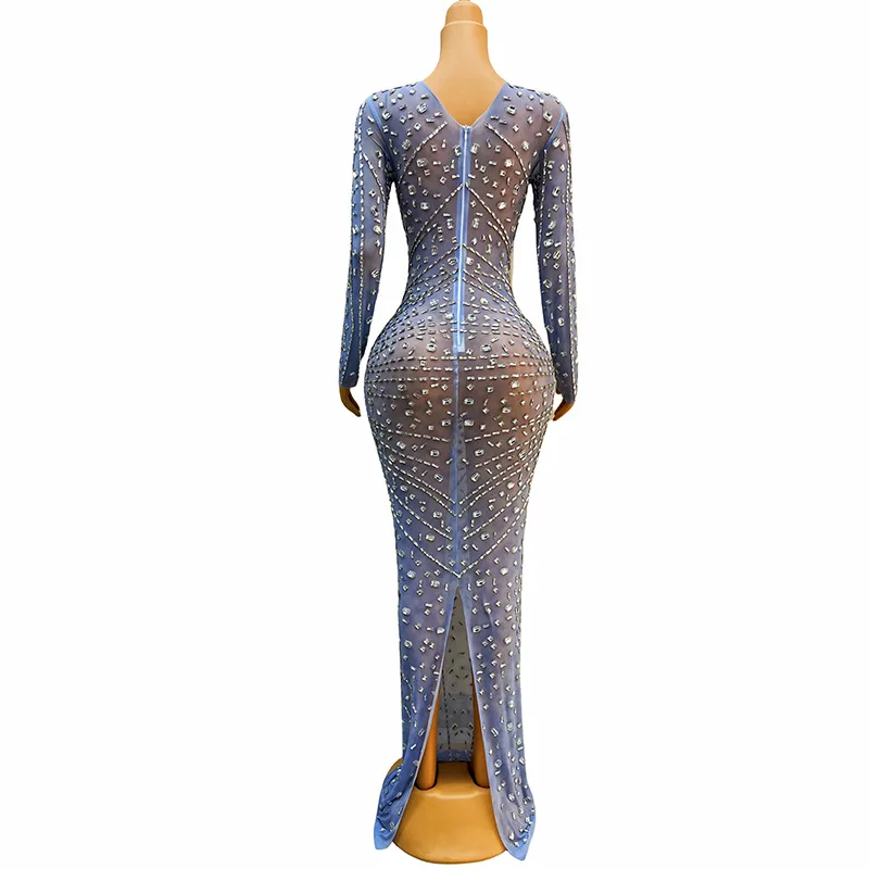 Diamond Host Catwalk Party Banquet Nightclub Bar Singer Costume Vestidos De Boda Para Fiestas Vestidos De Noche Elegante De Lujo