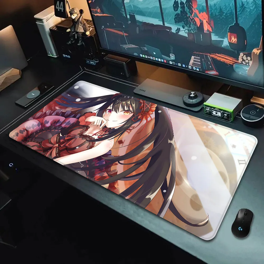 T-Tokisaki Kurumis Mousepad HD Printing Computer Gamers Locking Edge Non-slip Mouse Pad XXL90x40cm Keyboard PC Desk Pad