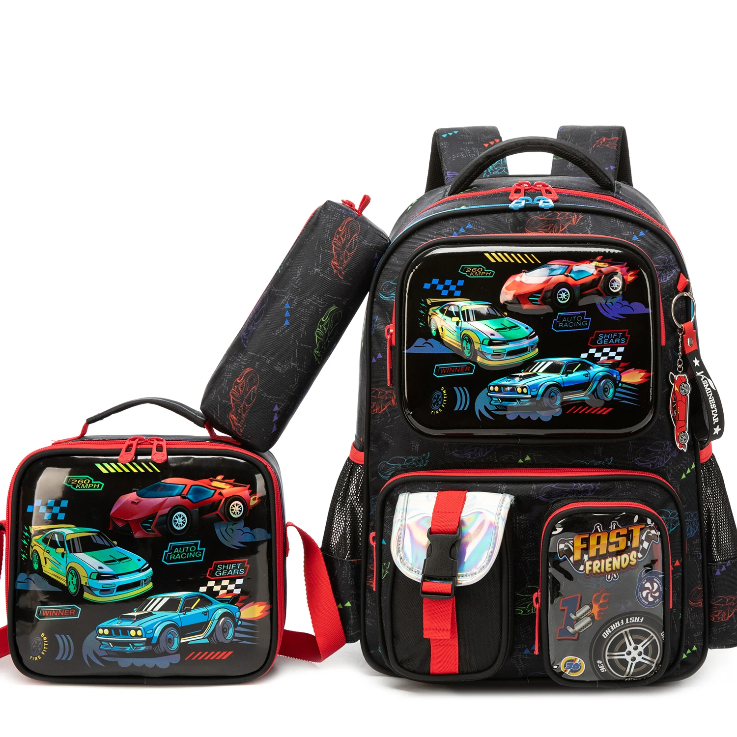 Boys Backpack Set with Lunch Bag & Pencil Case, School Backpack for Elementary & Middle School Boys, Casual Travel Daypack view 6