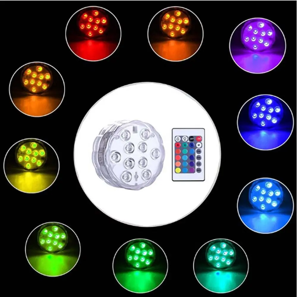 

Аквариумный праздничный RGB водонепроницаемый светодиодный многоцветный фонтанный светильник, подводный светильник, погружные фонари на батарейках