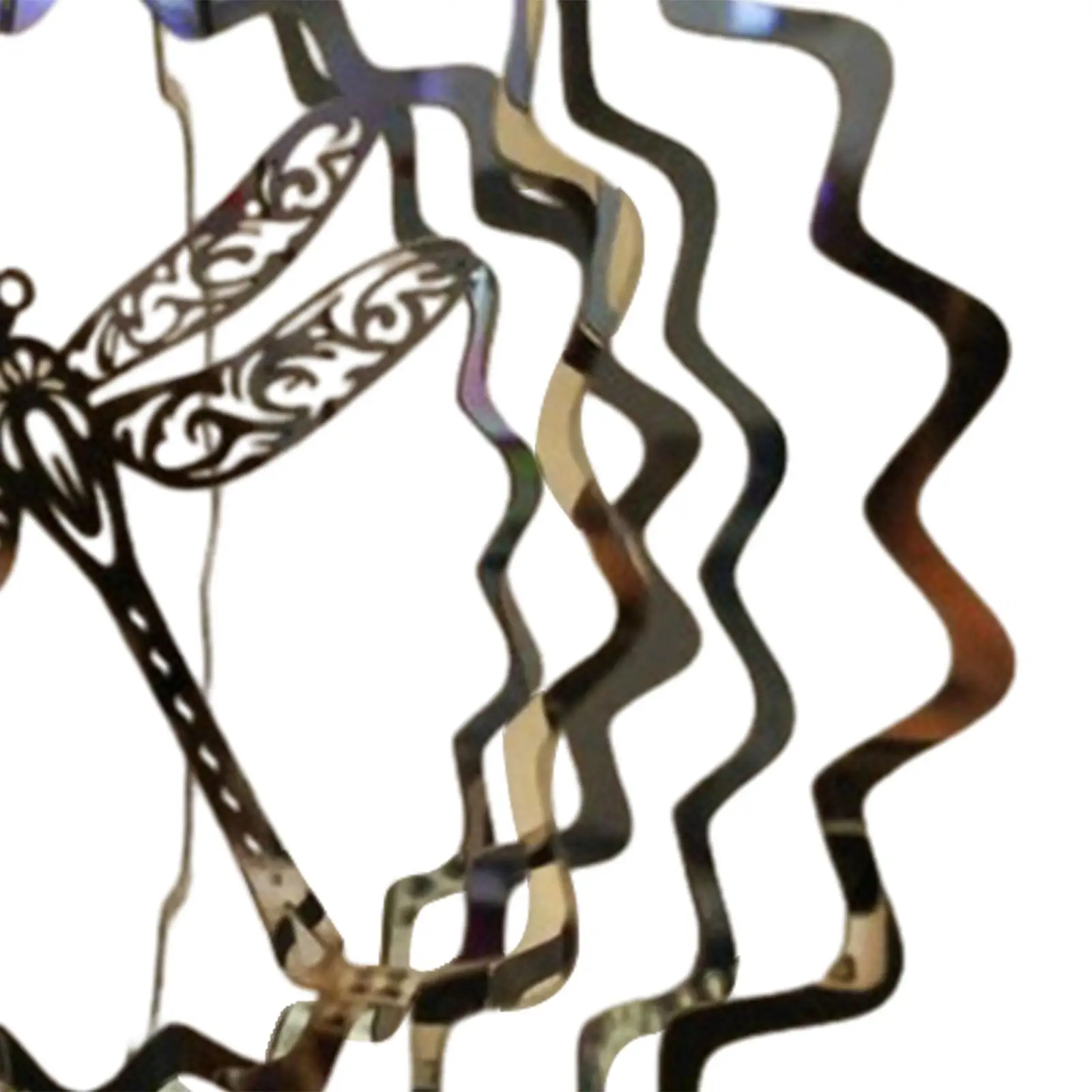 Metal Garden Wind Spinner 3D Dragonfly Reflective Wind Swirl Balcony Patio Lawn Decoration Outdoor