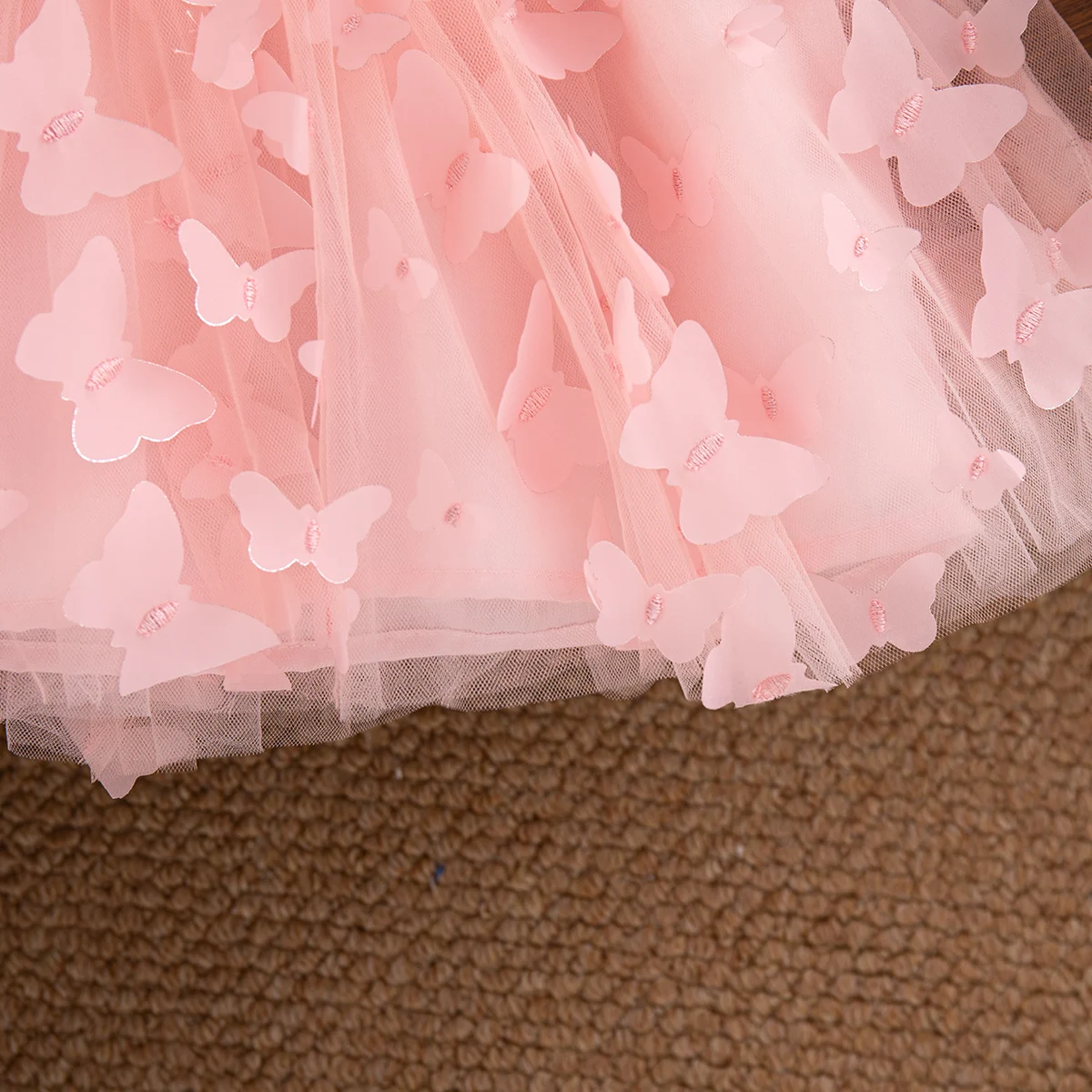 Sommerkleider für Babymädchen mit Blumenmuster und Schleife, Tüll-Kurzarmkleider, Niedliche Geburtstagsparty-Kleider, Babykleidung für Mädchen – Detail 8