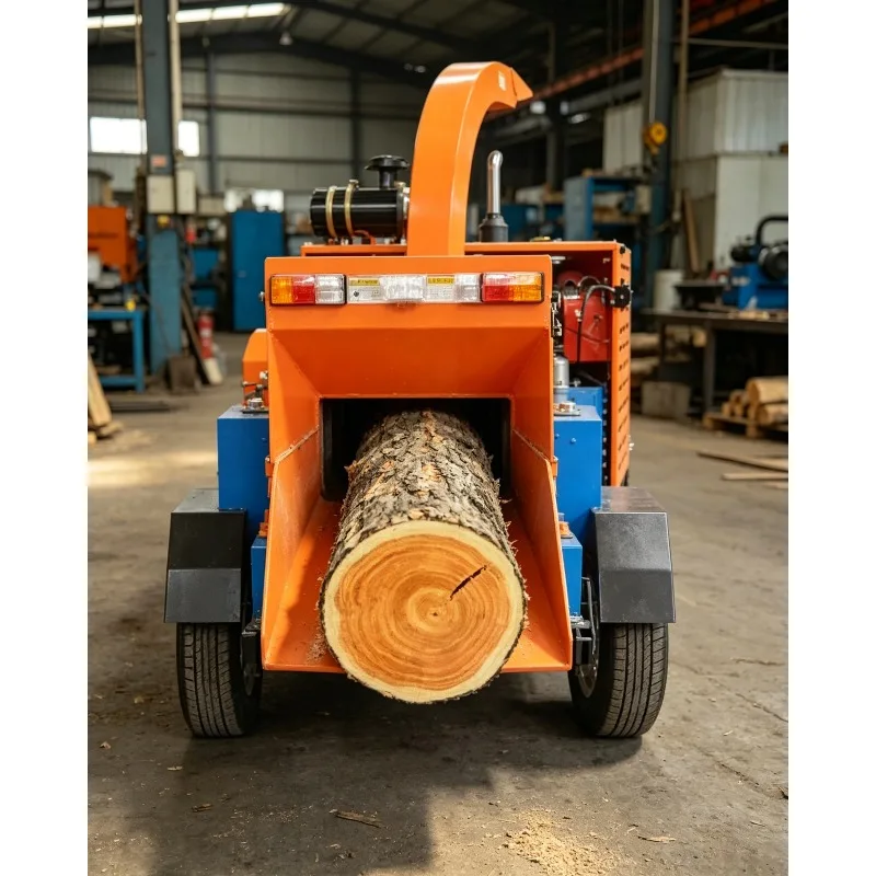 Forestry Machinery High Output Diesel Engine 220v Gear Wood Chopper Hydraulic Shredder Tree Branch Chipper Hammer Mill Crusher