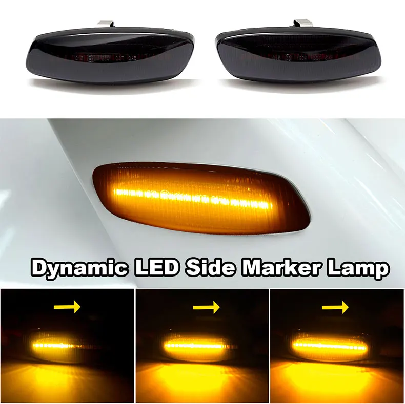 Para Peugeot 207 308 3008 5008 RCZ Partner para Citroen C3 C4 C5 DS3 DS4 LED intermitente dinámico luz de guardabarros de marcador lateral