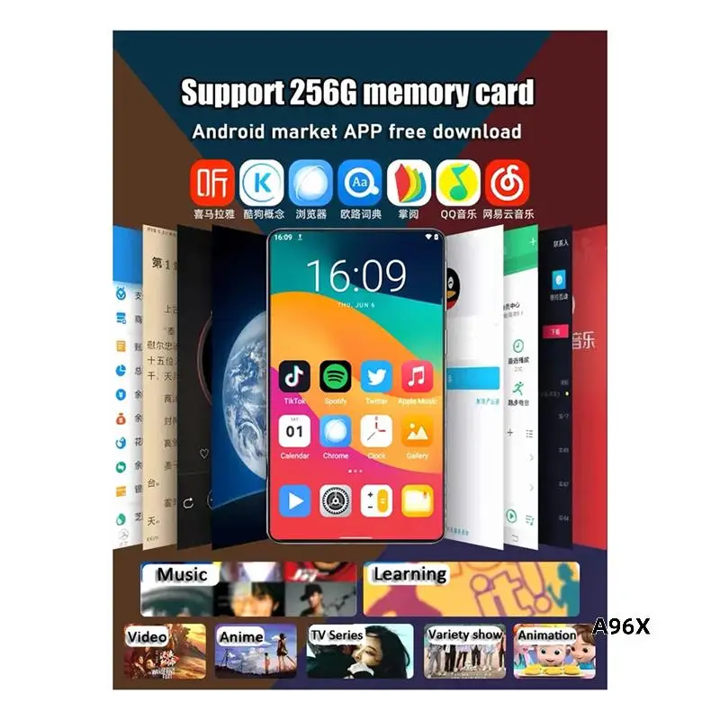 5.0-Inch WIFI IPS HD Video MP5 MP4 Digital Music Player Bluetooth Metal Full Touch Screen MP3