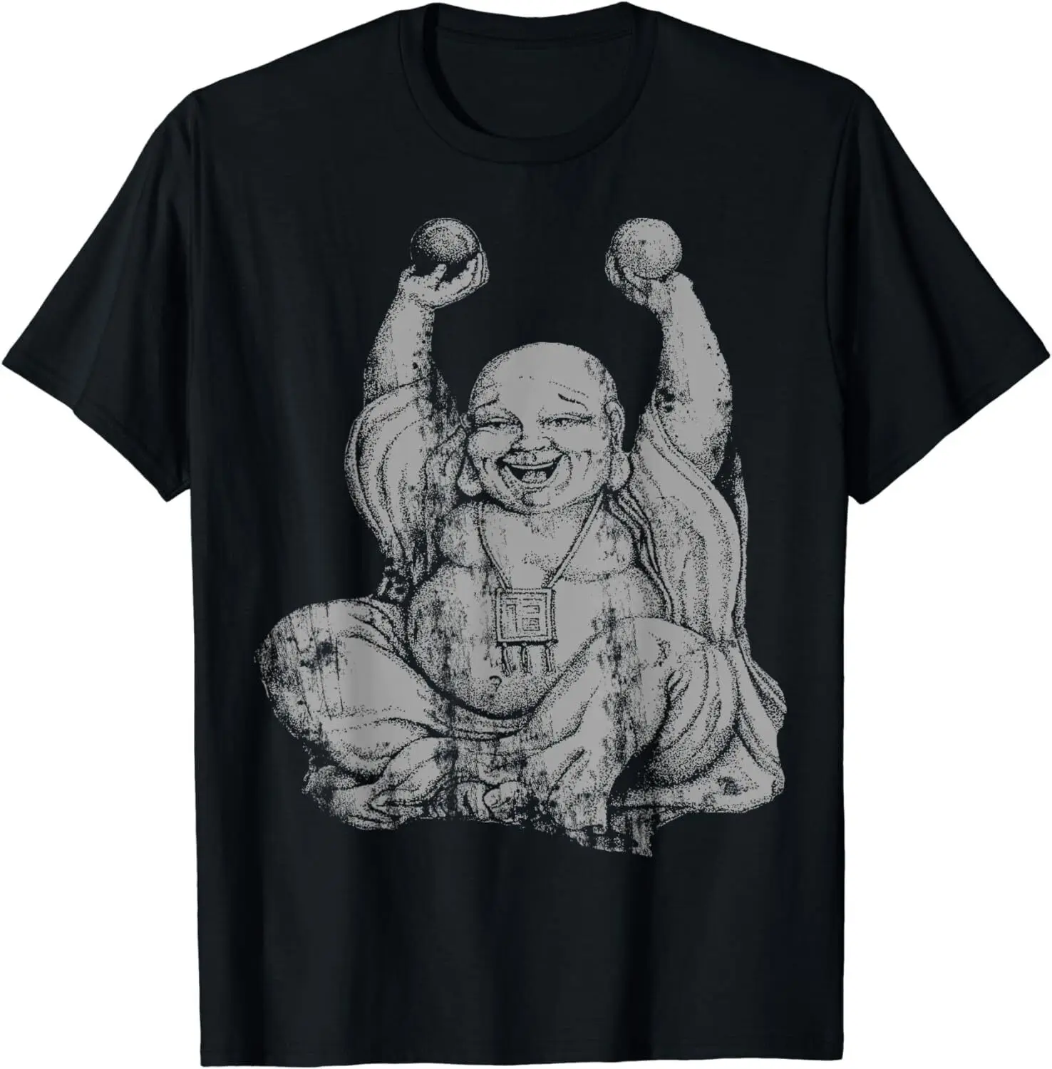 NEW! Funny Silver Laughing Buddha Yoga Men Women Humor Fun T-Shirt