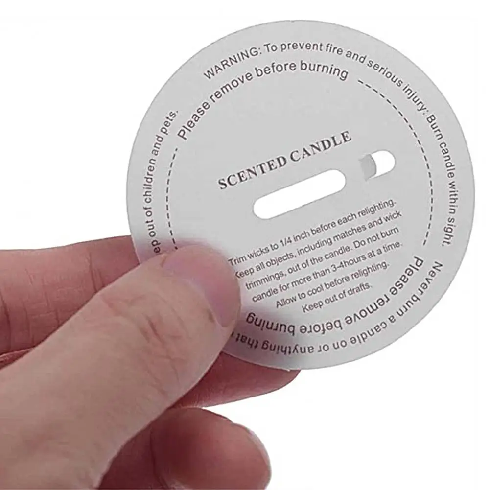 Great Candle Cup Labels Reusable Candle Cup Stickers Multipurpose Anti-Fade Round Wax Melt Candle Safety Warning Stickers