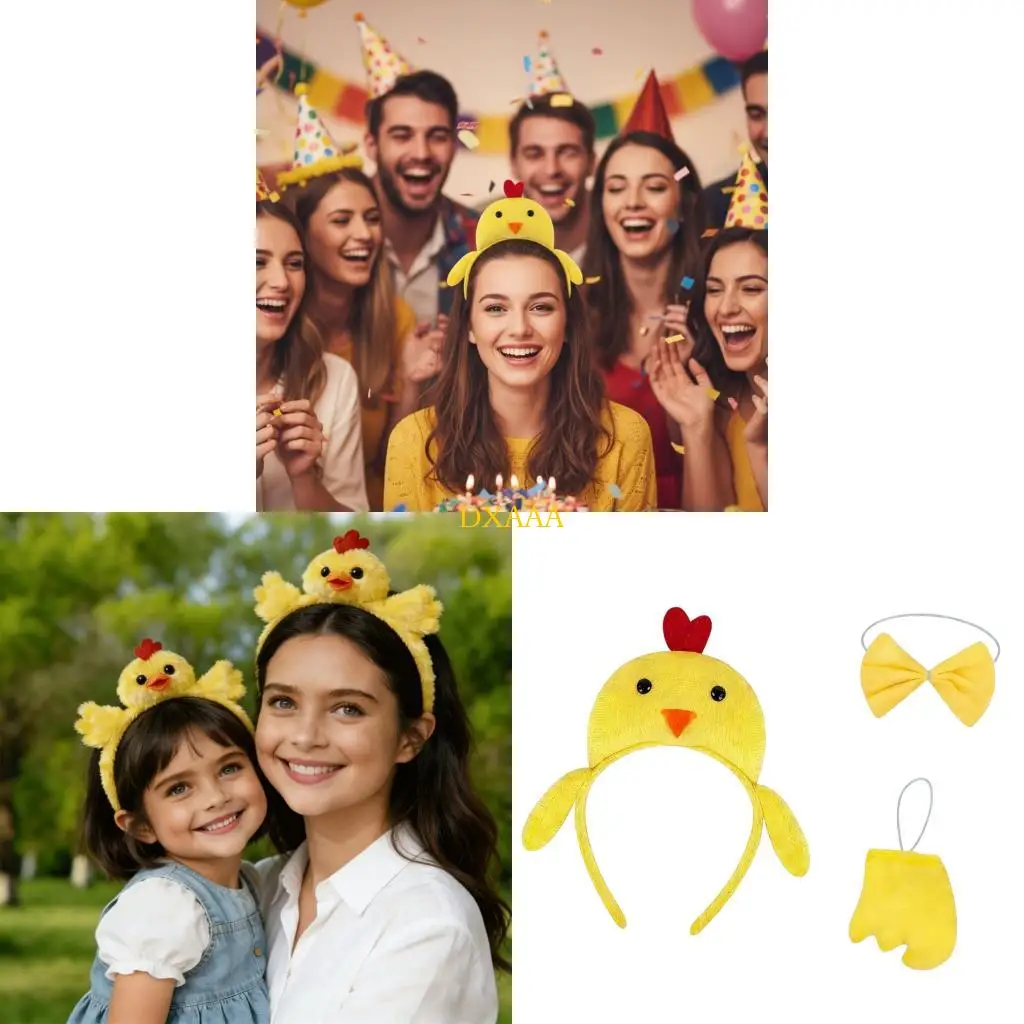 dxaa-conjunto-bandana-frango-engracado-3-pecas-fantasia-cabelo-para-festas-halloween-e-acessorios-dramatizacao