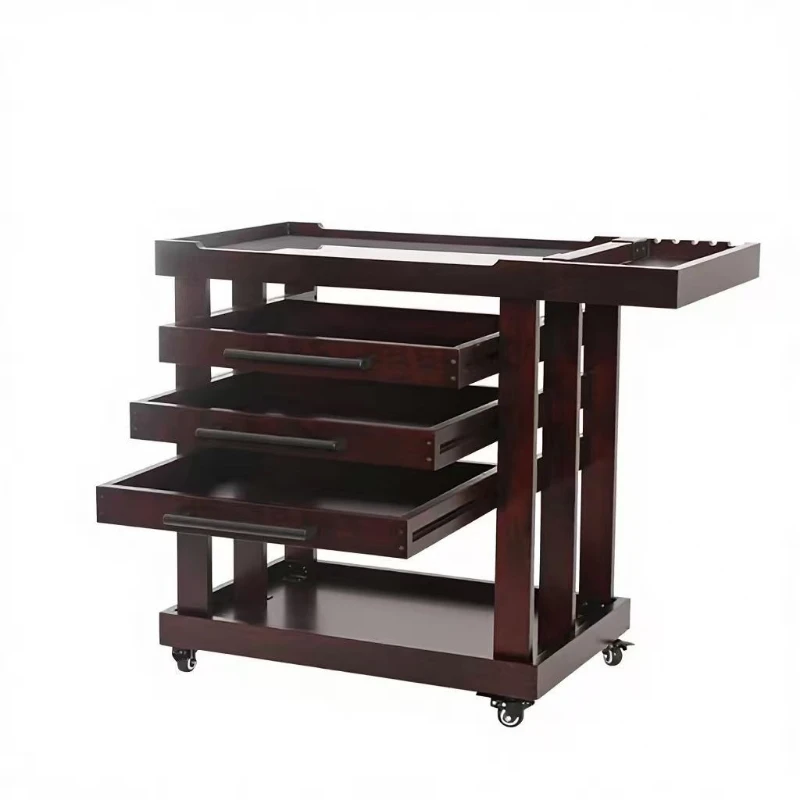 Wooden oil painting cart Five-layer oil painting Mobile cart Drawer easel Wooden