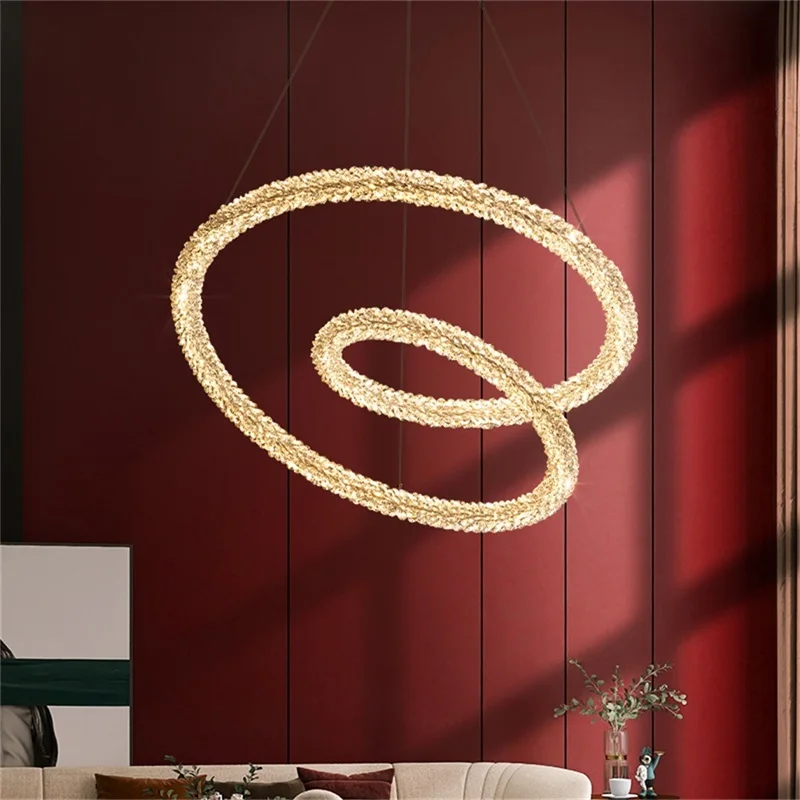 AOSONG Modern Pendant Lamp Creative Gold Luxury Chandelier LED Crystal Fixtures For Living Room Bedroom