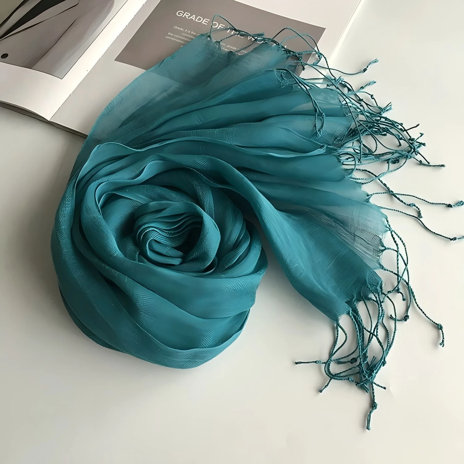 Bufanda de lino de color liso para mujer, pañuelo hijab, turbante