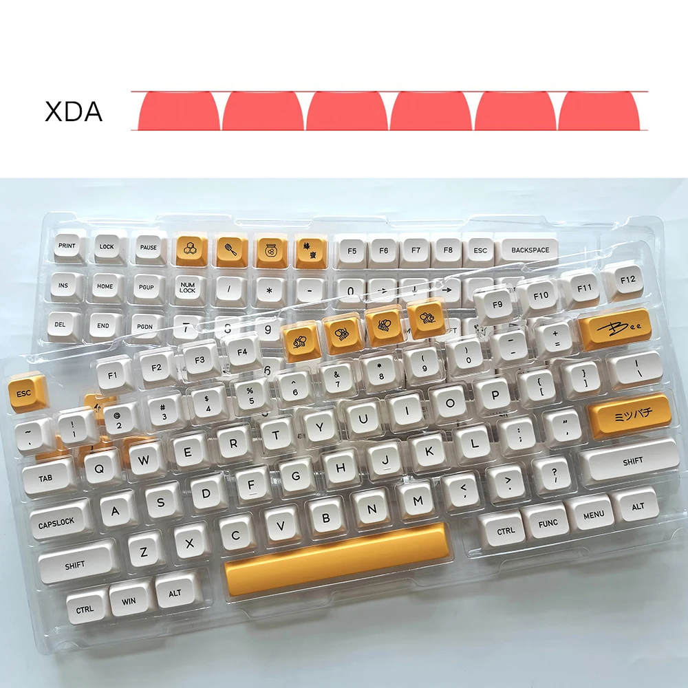 Imagem -03 - Keycaps para Teclado Mecânico Leite Pbt Keycaps Barra de Espaço Branco Amarelo Inglês Japonês Wda1 Sublimação Hot 6.25u 7u 6.25u