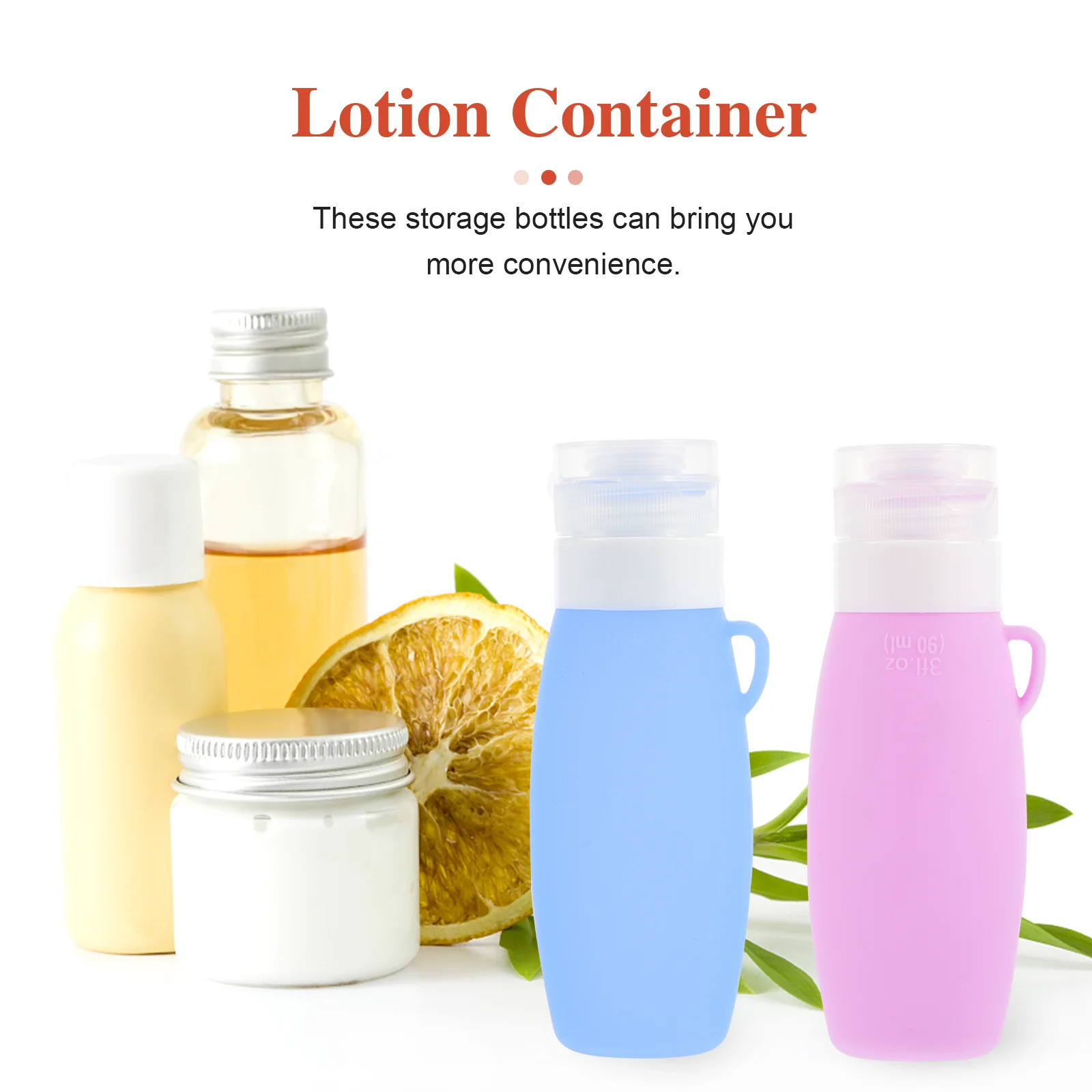 90Ml Silicone Dispenser Bottle Set Empty Travel Lotion Bottles for Cosmetics Skincare Shampoo Conditioner Sunscreen Business