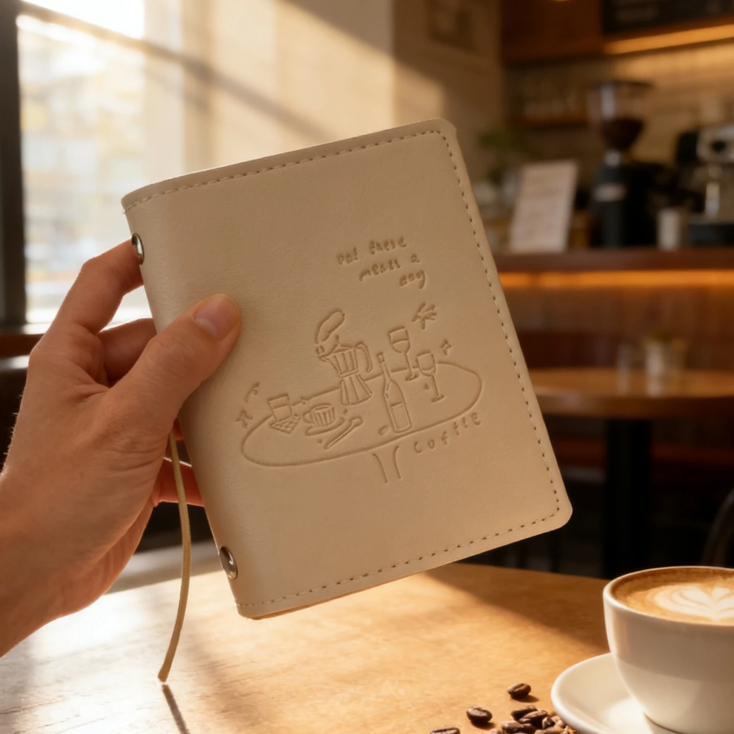 M5 Cafe Voyager Nachfüllbar - Antikes Leder-Cover mit Blanko- & Kaffee-Log-Einlagen Handgefertigtes M5 Kaffee-Tagebuch M5 Kaffee-Notizbuch