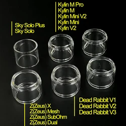 Bubble/Fat/Straight Glass Tube For Zeus Series Sky Solo Plus X Mesh Kylin M Mini V2 Pro Dead Rabbit V2 V3 Glass Parts