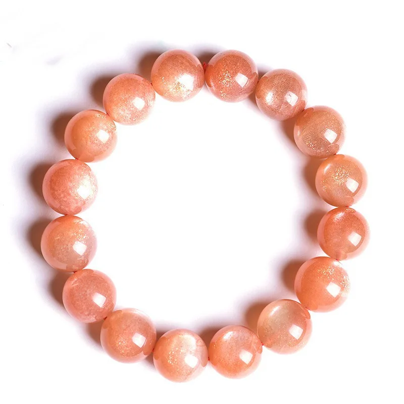 Gold Sand Orange Yellow Moonstone Sunstone Sri Lanka Black Backbone OreBracelet Men and Women