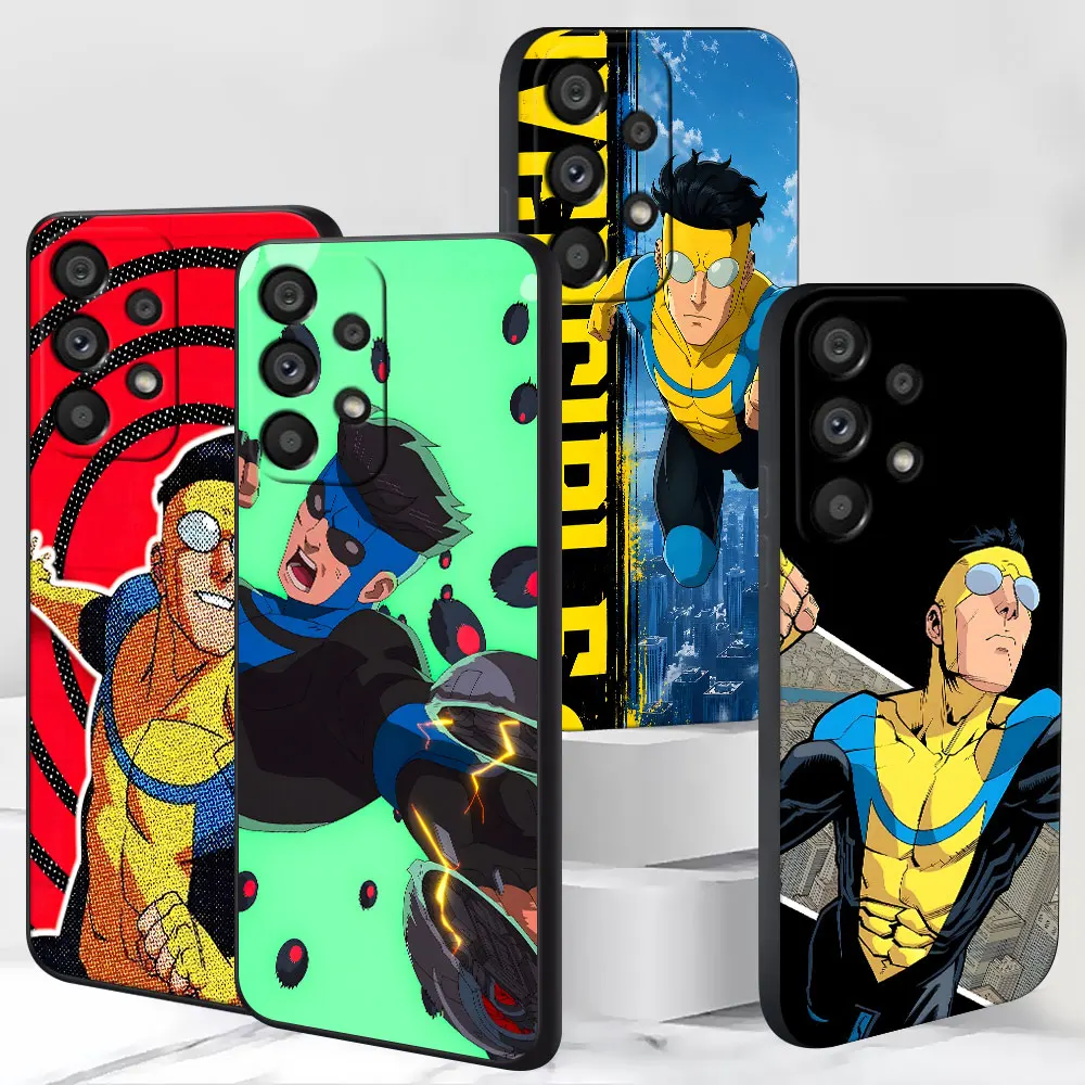 

Phone Case for Samsung Galaxy A30s A10 A10s A20 A20s A70s A06 A9 A40 A7 A8 A04s Black TPU Frosted Cover Cool Anime Invincible