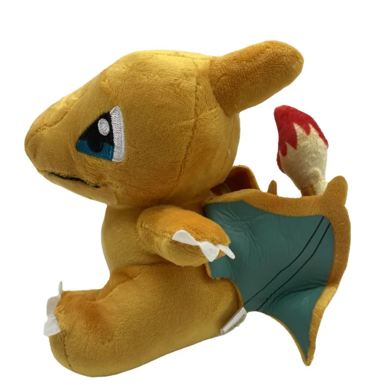 Charmander bambola di peluche piccola versione XY Q bambola drago che respiro il fuoco giocattoli di peluche nero giallo Charmander giocattolo drago a testa grande