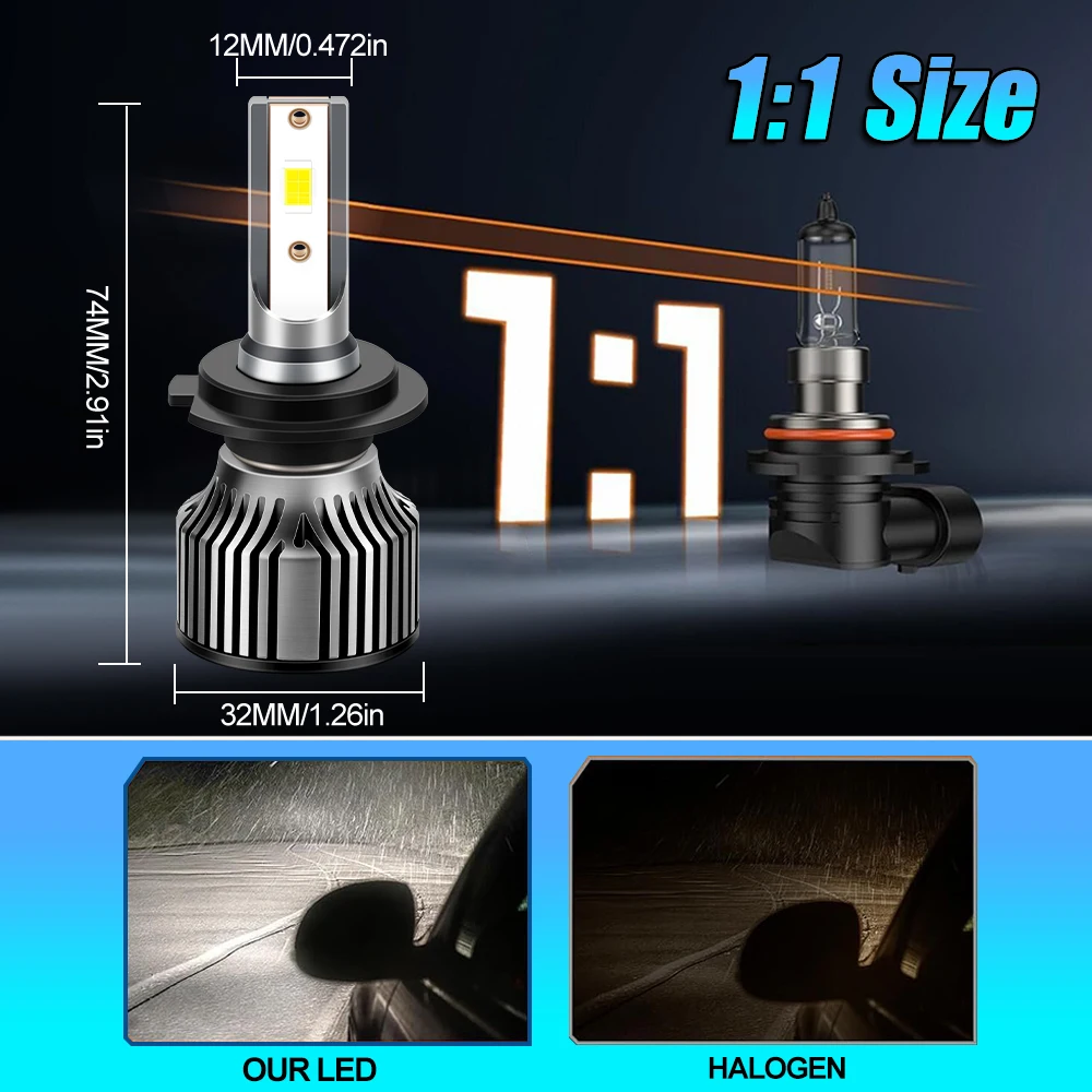 40000LM High Low Beam LED Headlight 6000K White 3570 CSP Chips Plug and Play For Volvo V50 2007-2010 2011 2012 2013 Car Light view 2