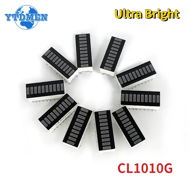 10PCS LED Bar Graph 10 Segment LED Display Bargraph Module Ultra Bright Green Led board, for Arduino Display