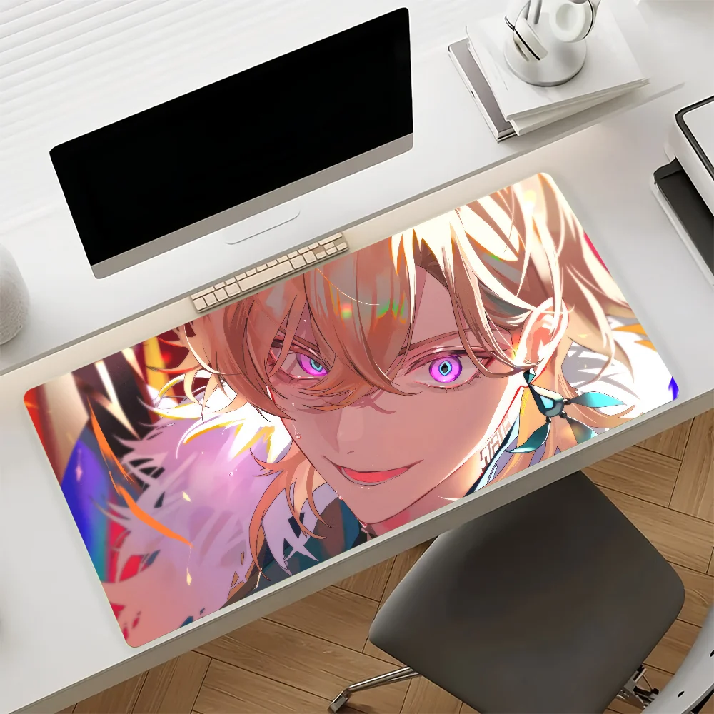 Honkai Star Rail Aventurine Large Gaming Mouse Pad Non‑Slip Rubber Base XXL Deskmat for Laptop PC Gamer Home Office Decor