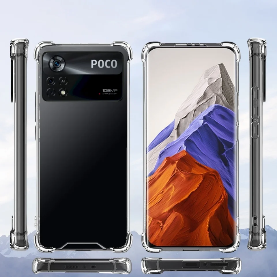 Shockproof Clear Soft Back Case for Xiaomi Poco X4 Pro Ultra Thin Phone Case Pocco Pocophone Phone Cases Covers