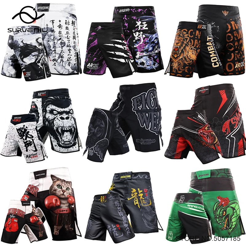 MMA Shorts Kickboxing Short Men's Fight Shorts Mixed Martial Arts BJJ Jiu Jitsu Muay Thai Pants Grappling Boxing Training Trunks
