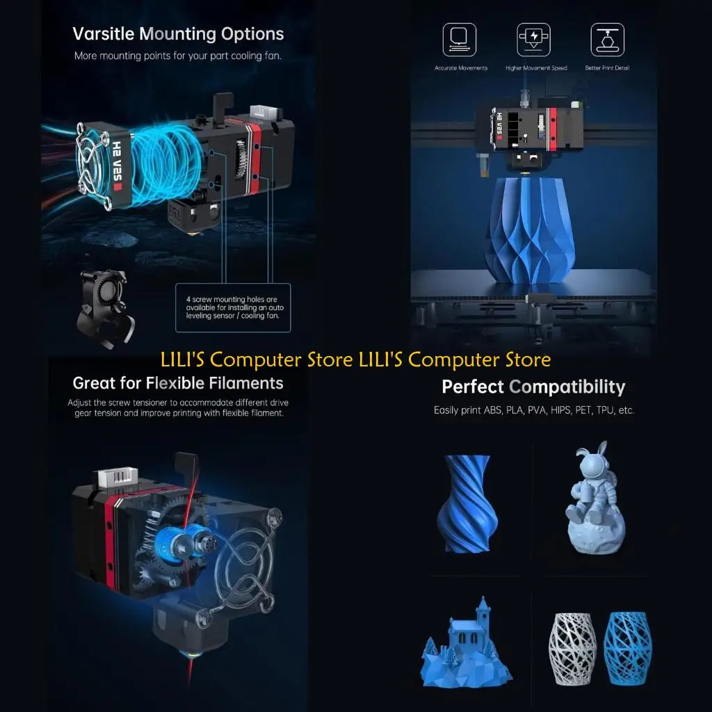 

A52B V2S 24V Extruder Direct Dual Drive Gear Hotend 24V TPU Printer Parts