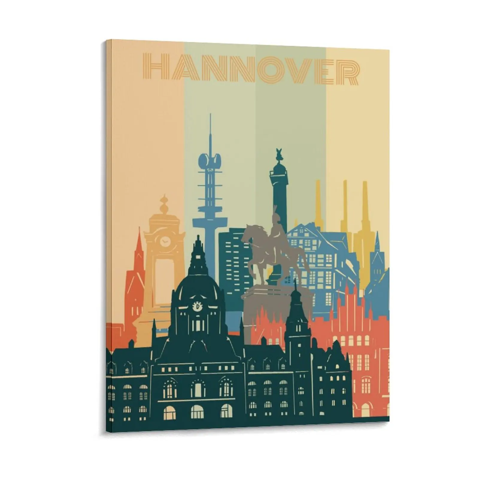 Hannover City Retro Canvas Painting Plaques pub Garage pub Printing Framed Wall Painting