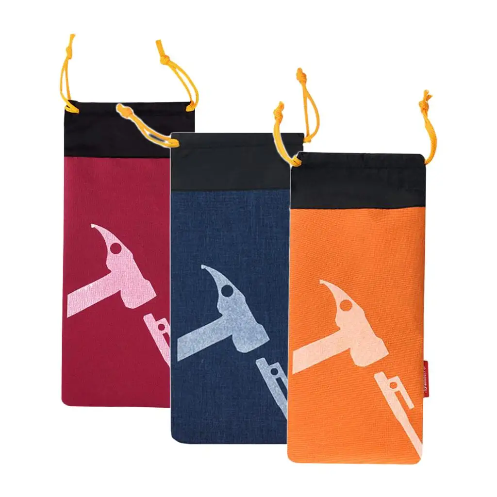 Tent Peg Bag Oxford Cloth Drawstring Pouch Camping Accessories Organizer for Tent Nails Ropes and Clips