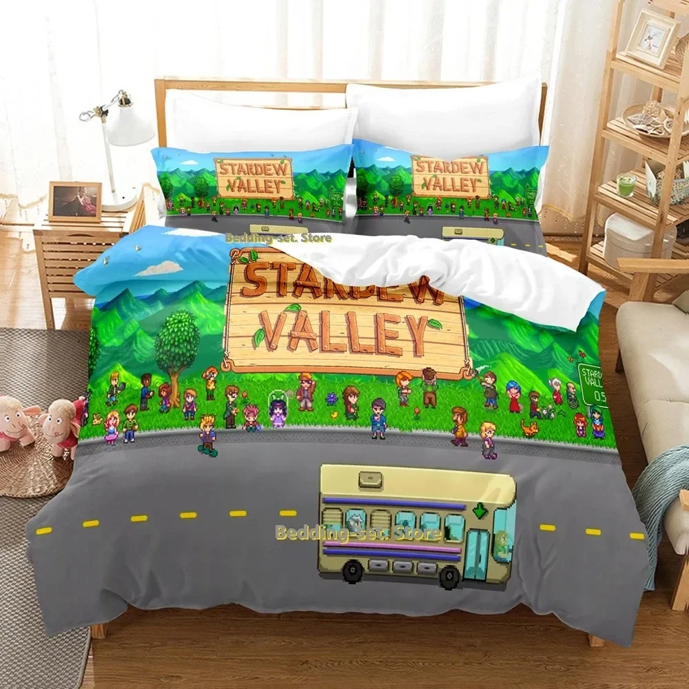 2024 Stardew Valley Bedding Set Single Twin Full Queen King Size Bed Set Adult Kid Bedroom Duvetcover Sets Game Bed Sheet Set - view 5