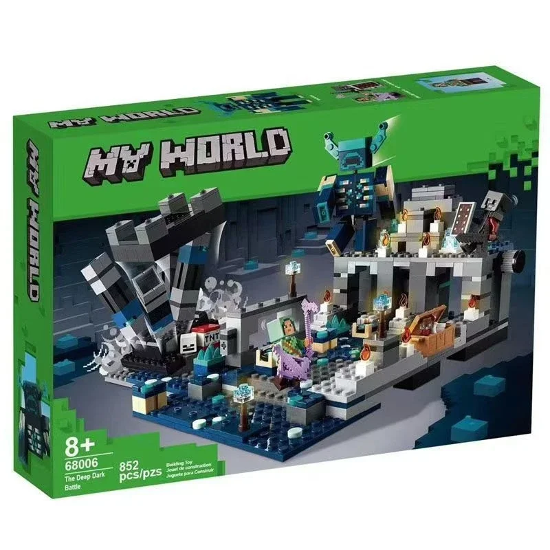 2025 New My World Ender Dragon Portal Dark World War Creeper Minecraft Fortress Mine Assembly Toy Fortress Building Blocks Gifts