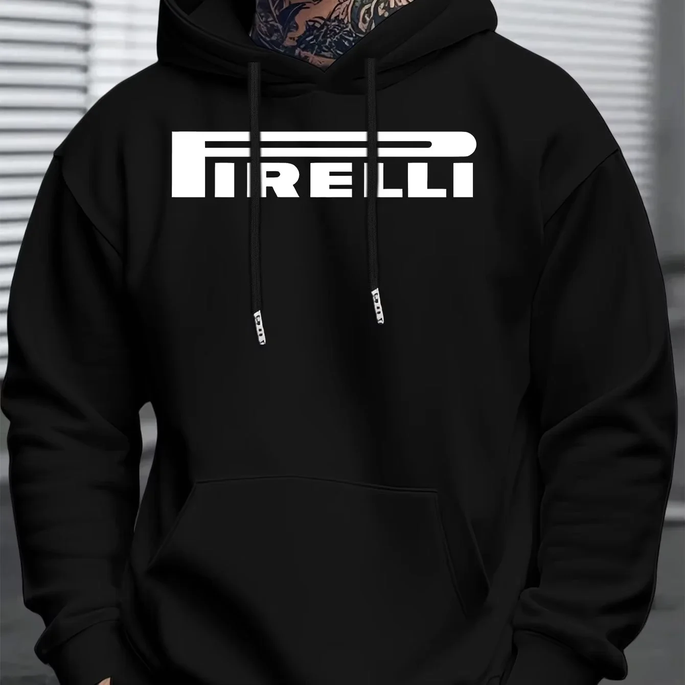 Herren Winter Casual Pullover Hoodie, Grafikdruck, Hellgrau, Regular Fit, Langarm-Kapuzenpullover, Alltags-Streetwear-Oberteil – Detail 3