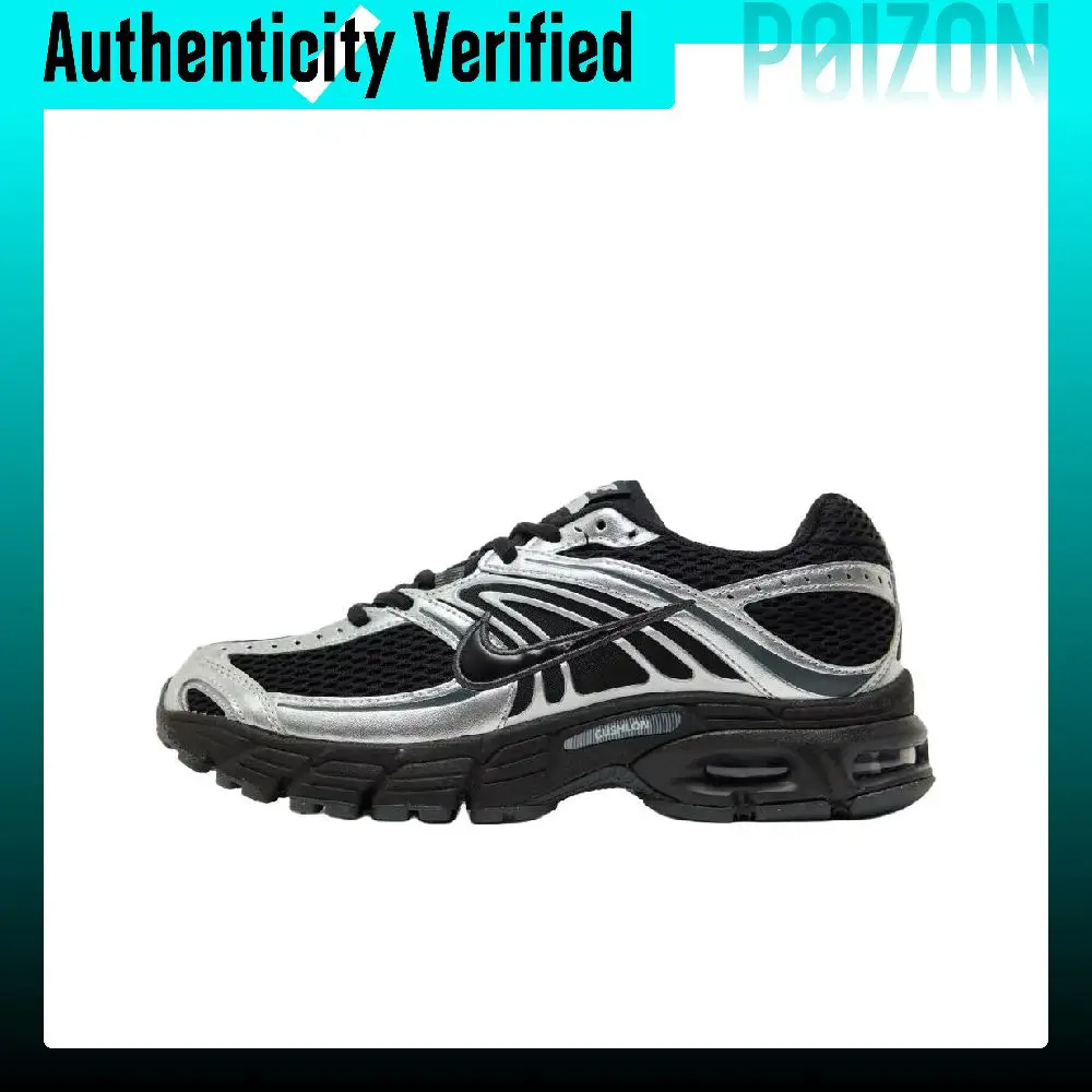 Nike Air Max Moto 2K Fabric Cushioning Low top Casual Shoes Women's Black Silver HQ2056-007
