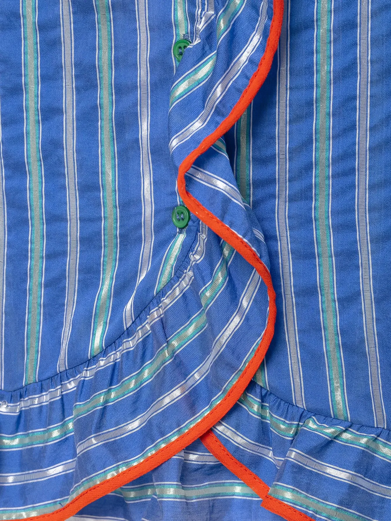 Damen Gestreifte Ärmellose Rüschenbluse mit Stehkragen und Einreihiger Knopfleiste, Neues Street-Casual Damen-Tanktop – Detail 7