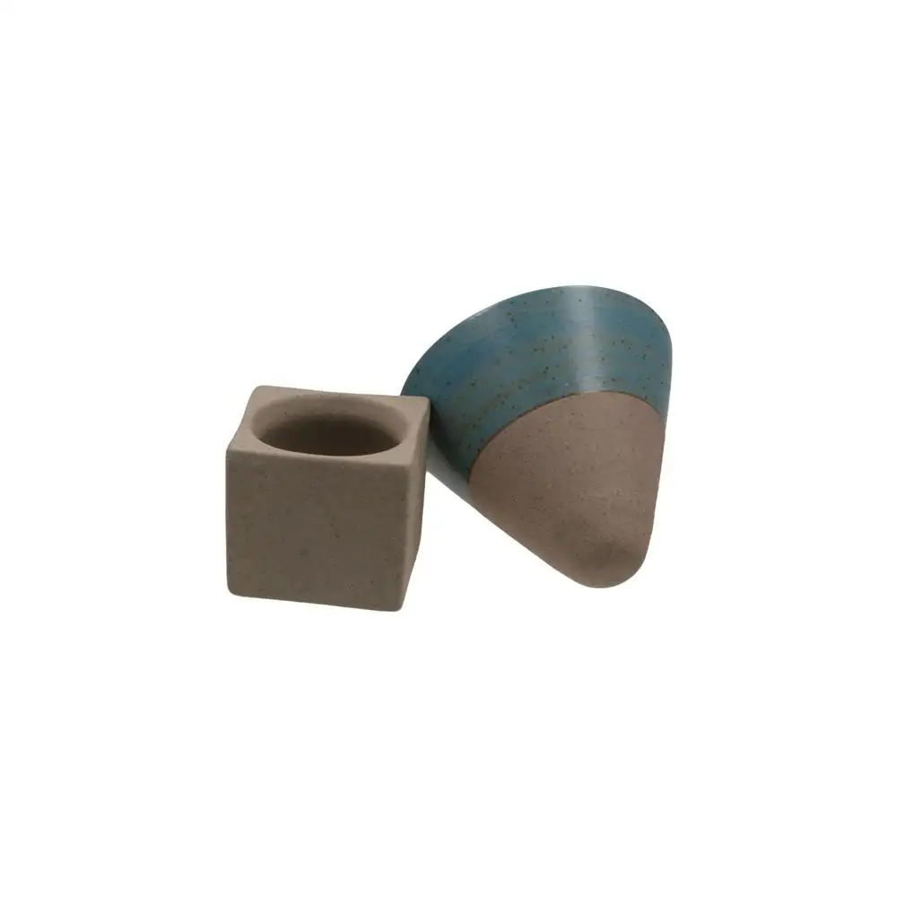 Family Master's Cup Vintage Ceramic Coffee Mugs 100ml with Base Afternoon Tea Cup Triangular Cone Shape Coffee Cup Home