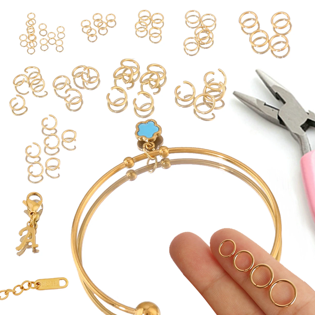 

100-200Pcs/lot Stainless Steel Open Jump Rings Split Closed Rings Connectors For DIY Jewelry Making Supplies Jewellry Accessorie