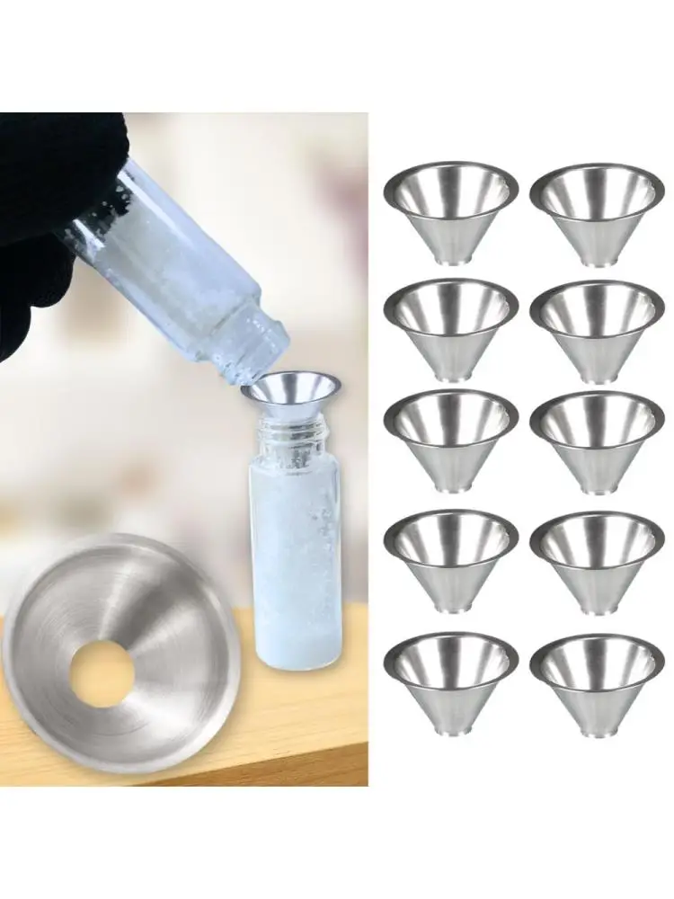 Petit entonnoir à large ouverture en acier inoxydable pour parfum et poudre super fine, distribution de protéines, d'épices et de sucre, mini entonnoir dans la cuisine
