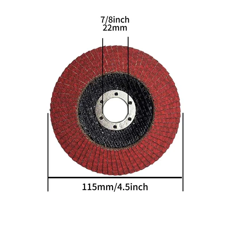 In Stock Red Ceramic Flap Discs 4.5 Inch 40 Grit T29 7/8