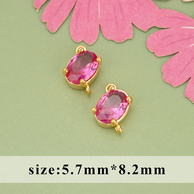 assoonas MF57, Schmuckzubehör, 18k vergoldet, Kupfer, nickelfrei, Zirkon, handgefertigt, Anhänger, DIY-Anhänger, Schmuckherstellung, 6 Stück/Lot – Detail 2