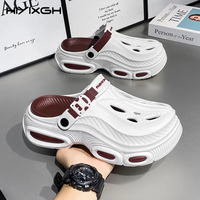 Plus Size 45 Summer Men Sandals Clogs Outdoor Garden Clogs Hole Shoes Male Casual Shoes Water Shoes Comfort Home Soft Slippers