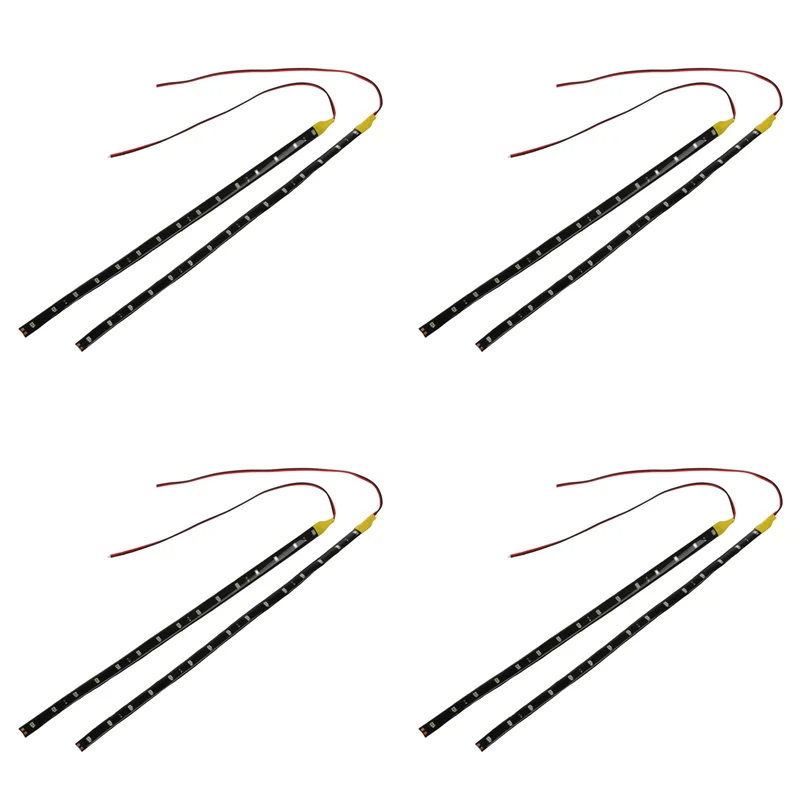 B23B 8 in 1 ไฟนีออนแบบยืดหยุ่นสำหรับรถยนต์ ขนาด 30 ซม. 15 LED สีส้ม