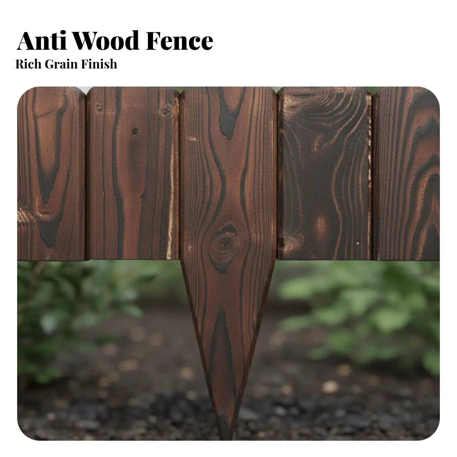 Natural Pine Wood Garden Barrier Fence for Flower Bed Border Patio Yard Edging Decor
